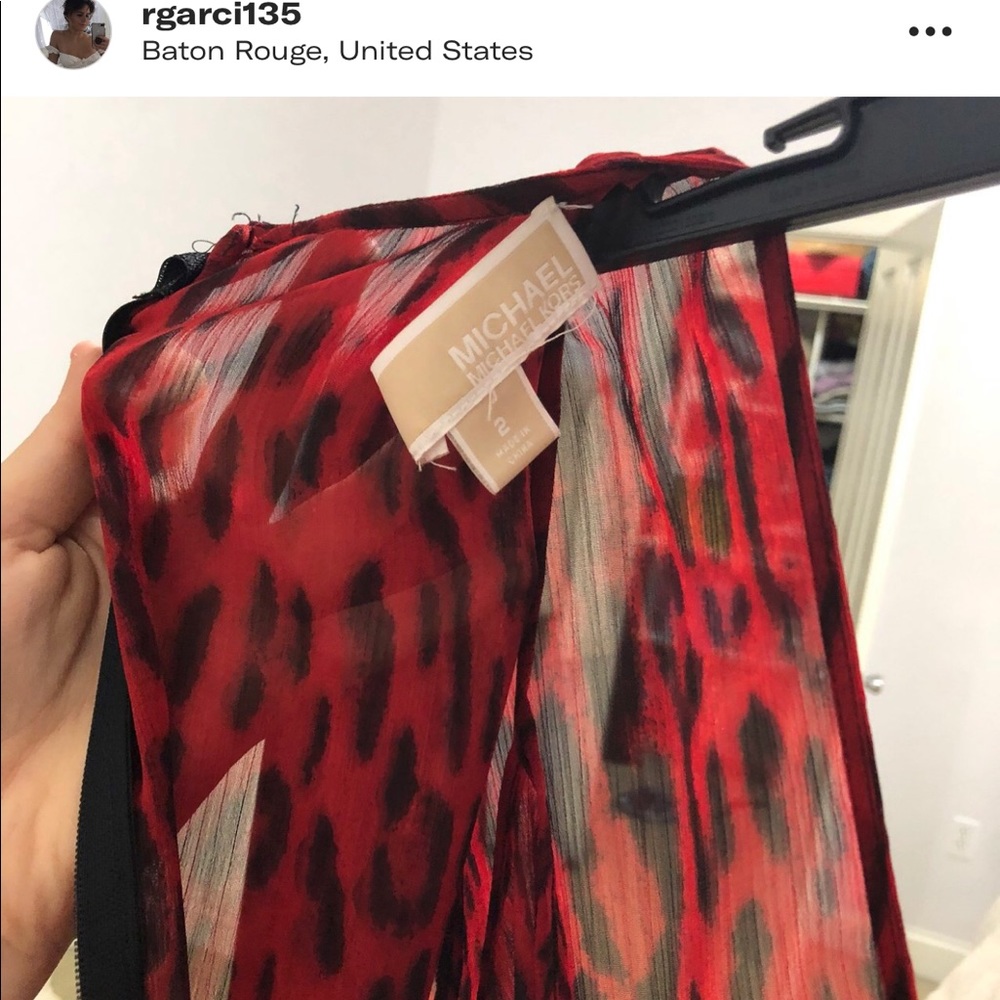 Michael Kors red leopard dress